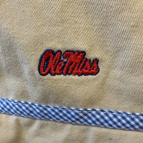 VIVE LA FETE OLE MISS Toddler Embroidered Khaki Jumper Dress - Picture 4 of 4